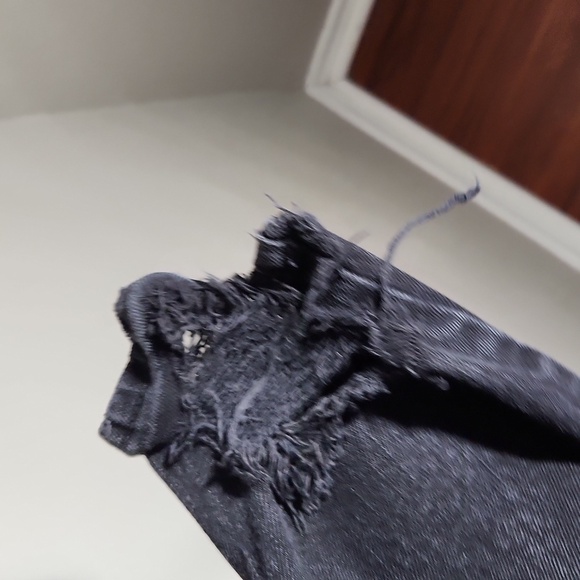 Pacsun Jeans Mens Size 32 Denim Distressed Distroyed Holes Ripped Black Skinny - Picture 6 of 16